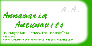 annamaria antunovits business card